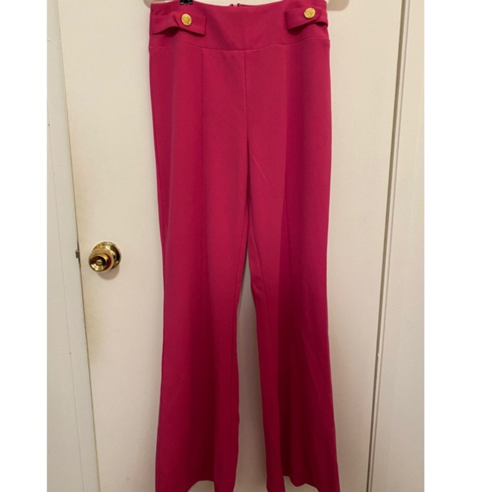 Bright pink pants- forever 21 with gold buttons